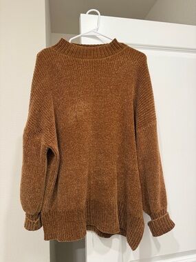 Forever 21 Chunky Mock Neck Sweater in Chestnut Brown